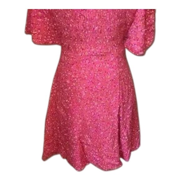 NWT Free People Pink Lace Back Ruffled Sleeve Smock Style Mini Dress Small - Picture 2 of 14